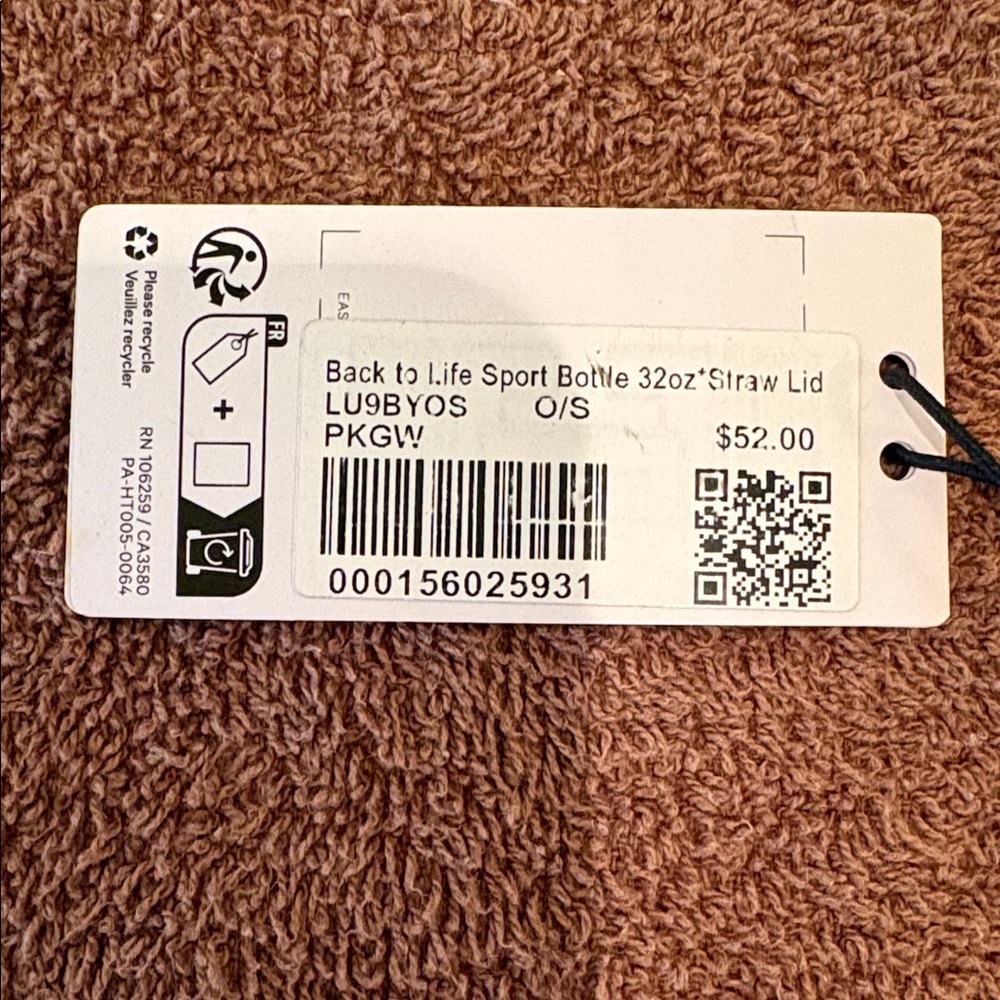 Lululemon Back to Life Sport Bottle 32oz Flip Straw Lid Pink Glow NWT Bonus Bag - Picture 3 of 5